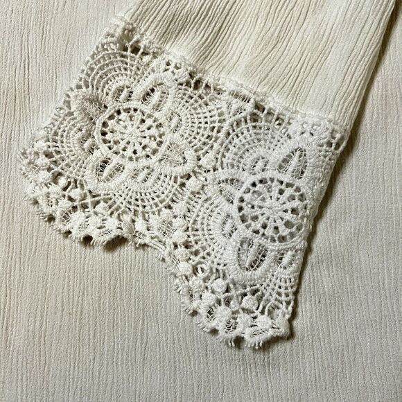 Chelsea & Theodore Tunic‎ White Soft Stretchy Fairy Boho Lace Crochet Detail XL - Picture 6 of 6